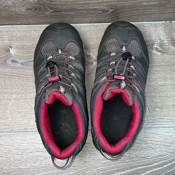 Keen Koven Low Top Youth Size 5 Gray Red Waterproof Hiking Boots - Picture 5 of 11